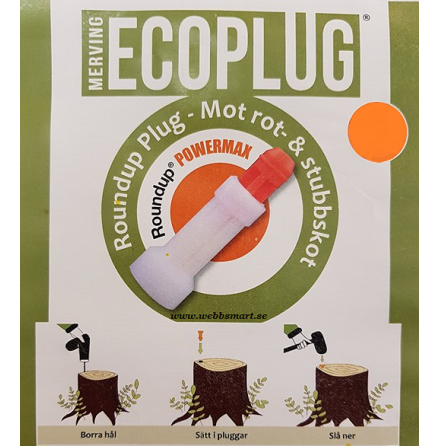 Ecoplug 500-pack 13 mm med glyfosat (Roundup plug) Fri Frakt